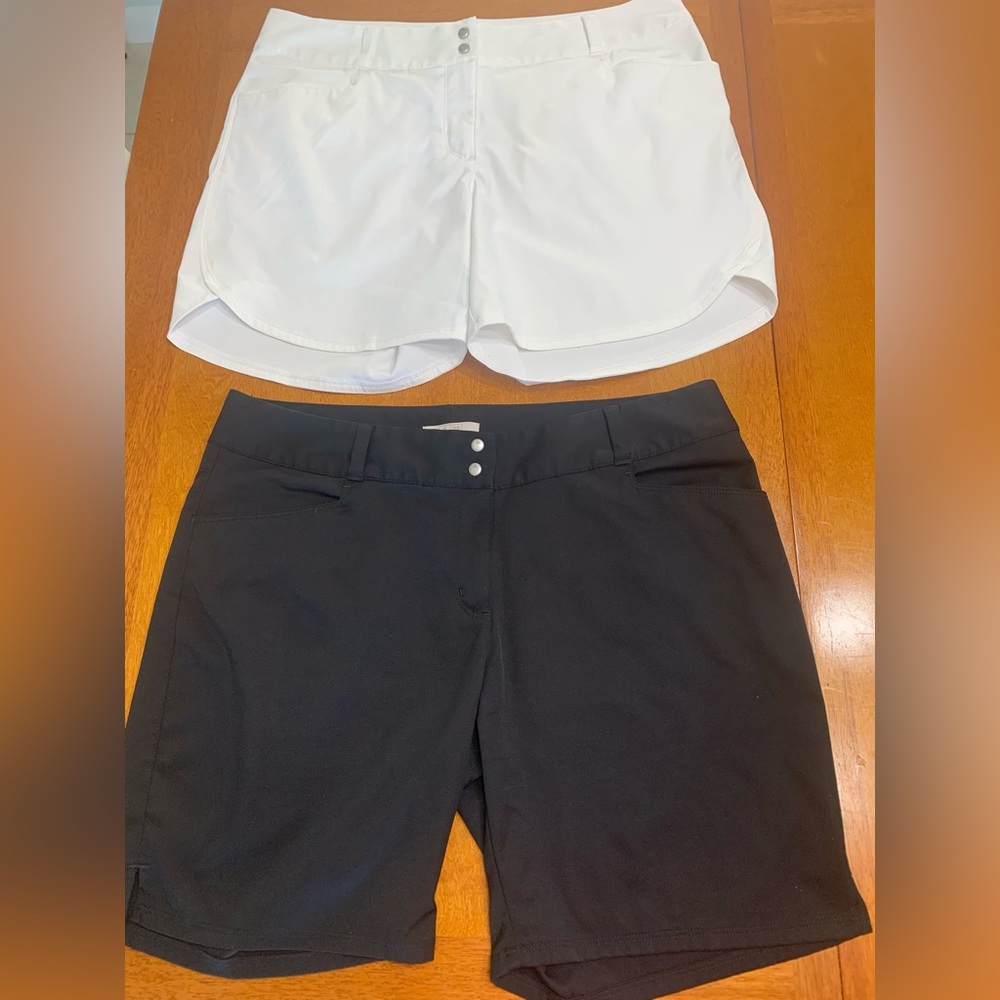 adidas Women's Dual-Pack Athletic Shorts in White and Black. Great for golfing. - Picture 2 of 10
